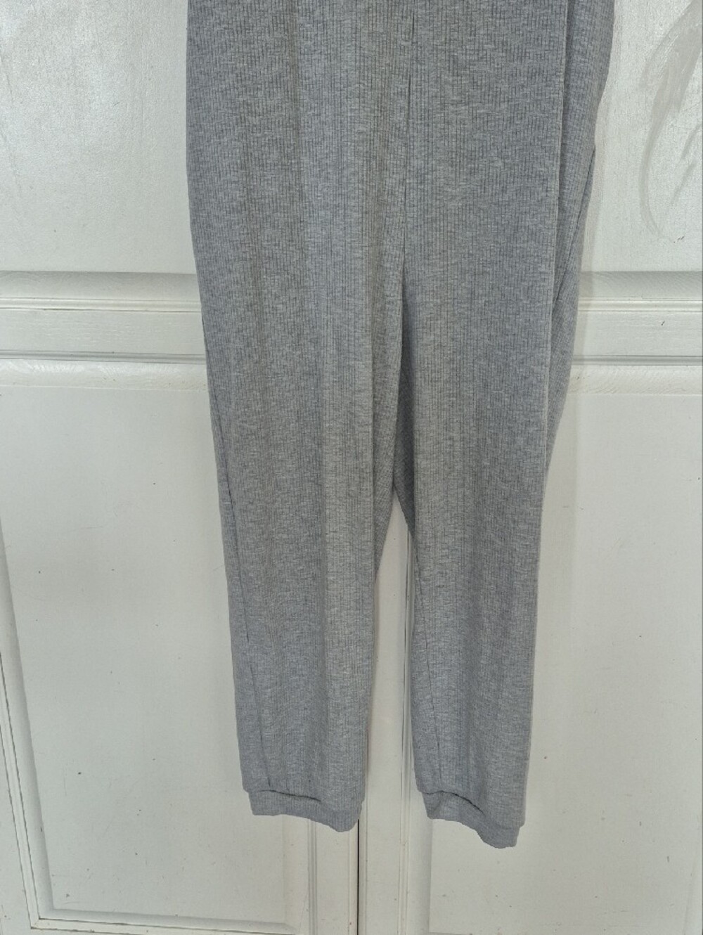 Light Gray Ribbed Cozy Jumpsuit - Picture 3 of 6